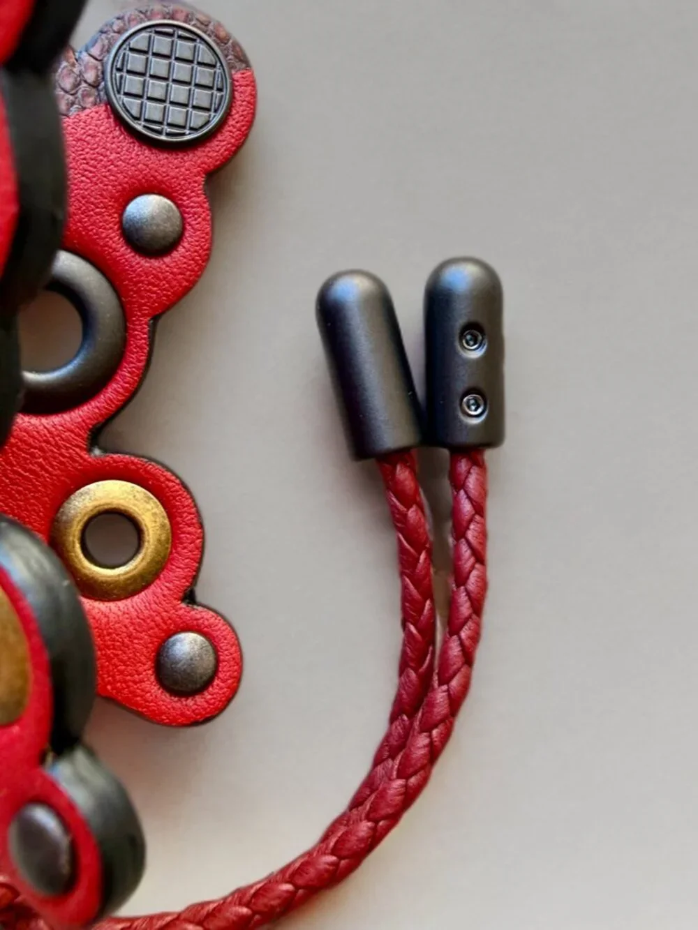 Bottega Veneta Red Leather 3D Butterfly Charm Keyring
